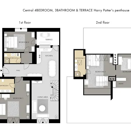 4br 3bath Balcony Harry Potter Penthouse Apartment