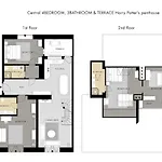 4br 3bath Balcony Harry Potter Penthouse דירה
